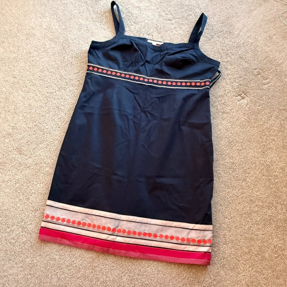 / Boden Navy Sleeveless Dress with Adjustable Strap and Circle Appliques US16R
